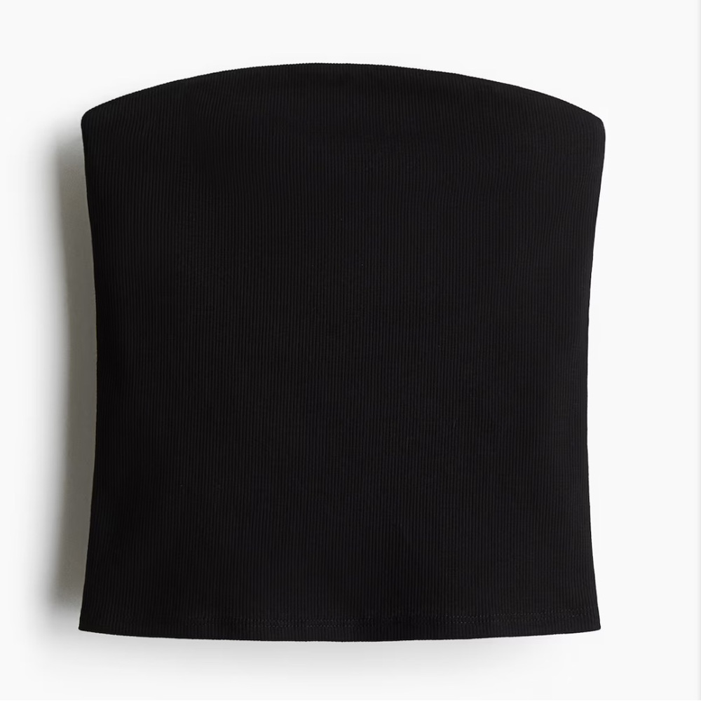 Black Ribbed Tube Top - Picture 4 of 4